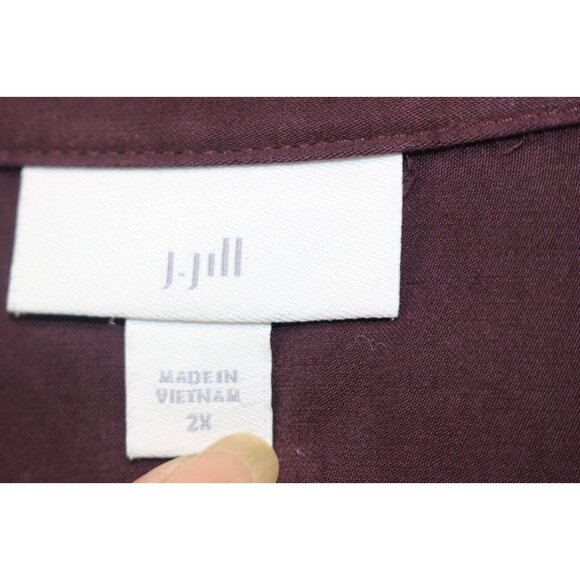 J. Jill Long Sleeve Button Up Blouse-Size 2X-Purple - Picture 5 of 10